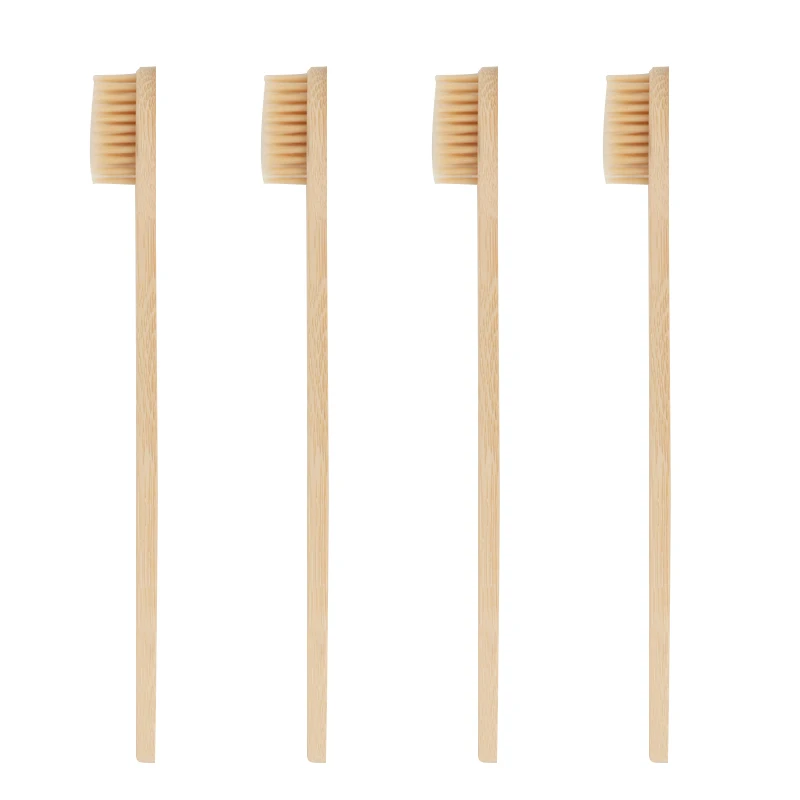 4x beige toothbrush Горячая Радужная бамбуковая зубная щетка набор портативный чехол для зубной щетки держатель для путешествий походная зубная щетка коробка для ванной - Цвет: 4x beige toothbrush