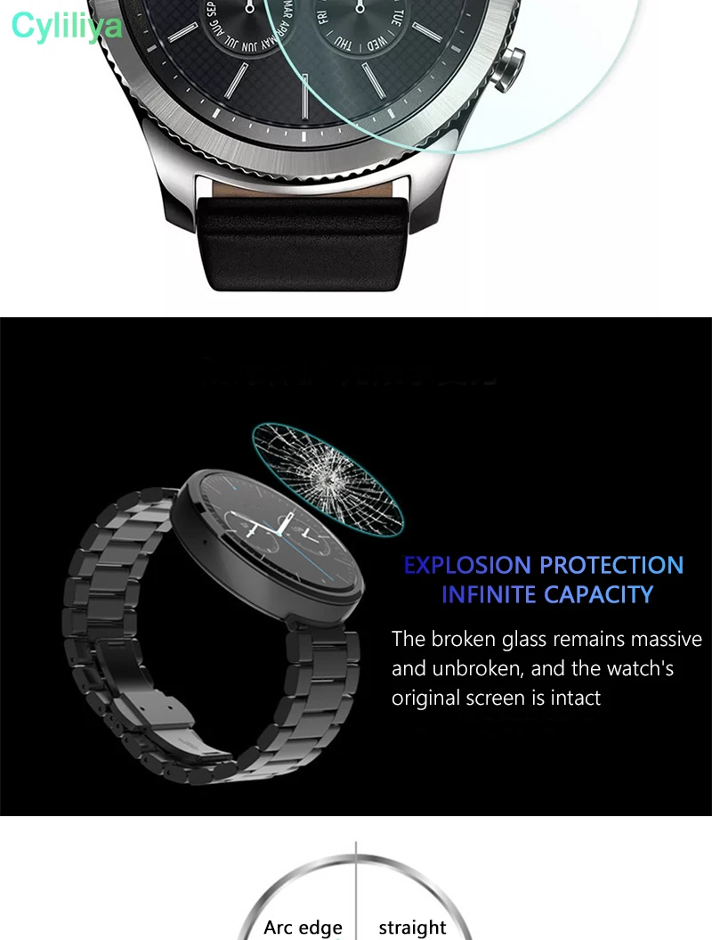 100 шт Универсальные круглые часы из закаленного стекла диаметр 37 мм 38 39 40 41 42