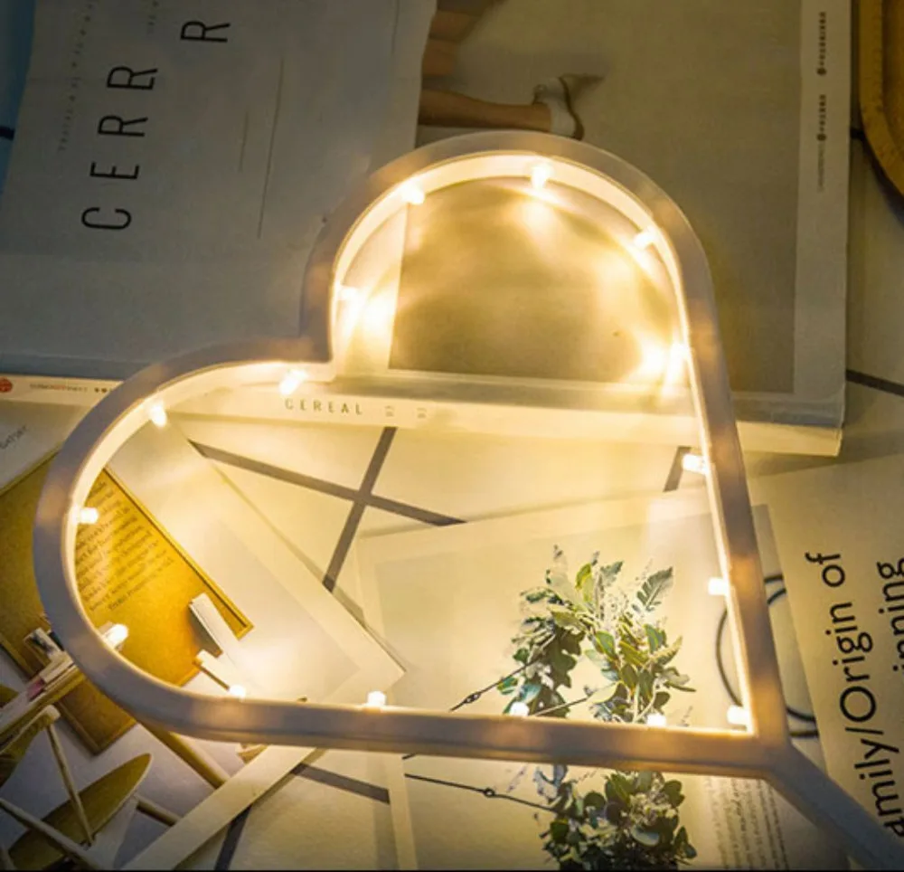 СВЕТОДИОДНЫЙ 3D ночник звезда светодиодный романтическое сердце милый настенный