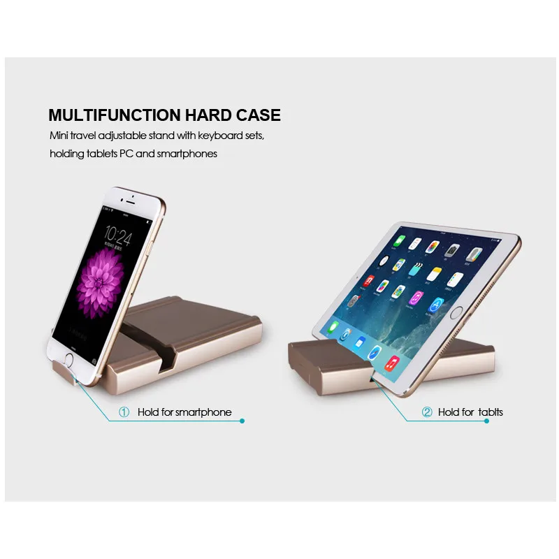 Беспроводная Bluetooth клавиатура мини складная алюминиевая с подставкой ручной