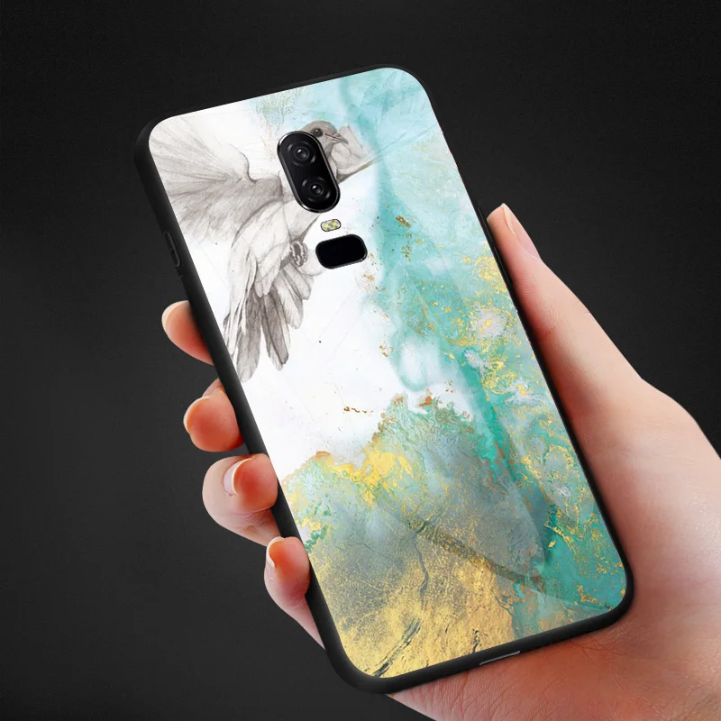 Мраморный чехол из закаленного стекла для телефона Oneplus 6 T 7 Pro 5 Модный милый