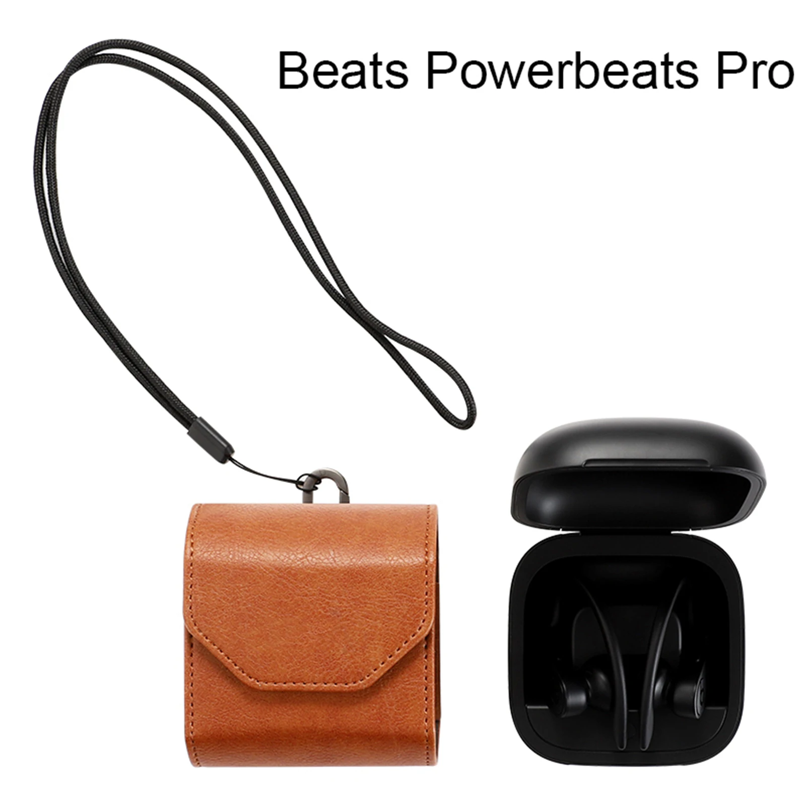 Mini Lanyard Leather Case for Powerbeats Pro Earphone Storage Bag Headphone Travel Carrying Headset | Электроника