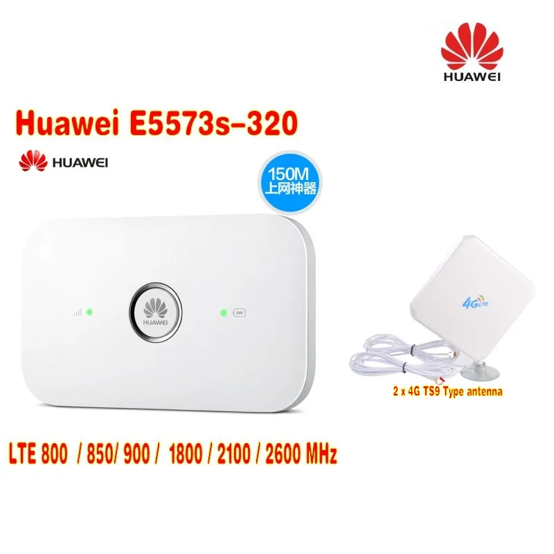 Разблокированный Мобильный Wi Fi модем 4G LTE HUAWEI E5573S 320 + двойная антенна TS9 35DBI|wifi