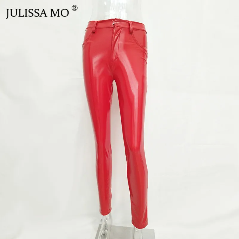 JULISSAMO черные брюки из искусственной кожи Женские однотонные леггинсы