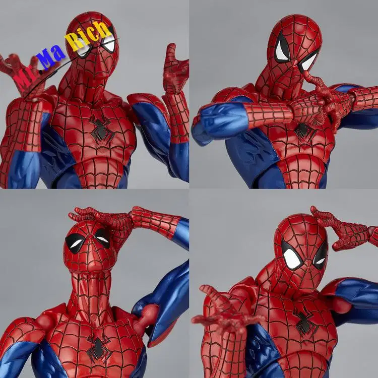Супергерои Мстители Marvels Amazing Spiderman Revoltech Человек паук ПВХ экшн детские игрушки