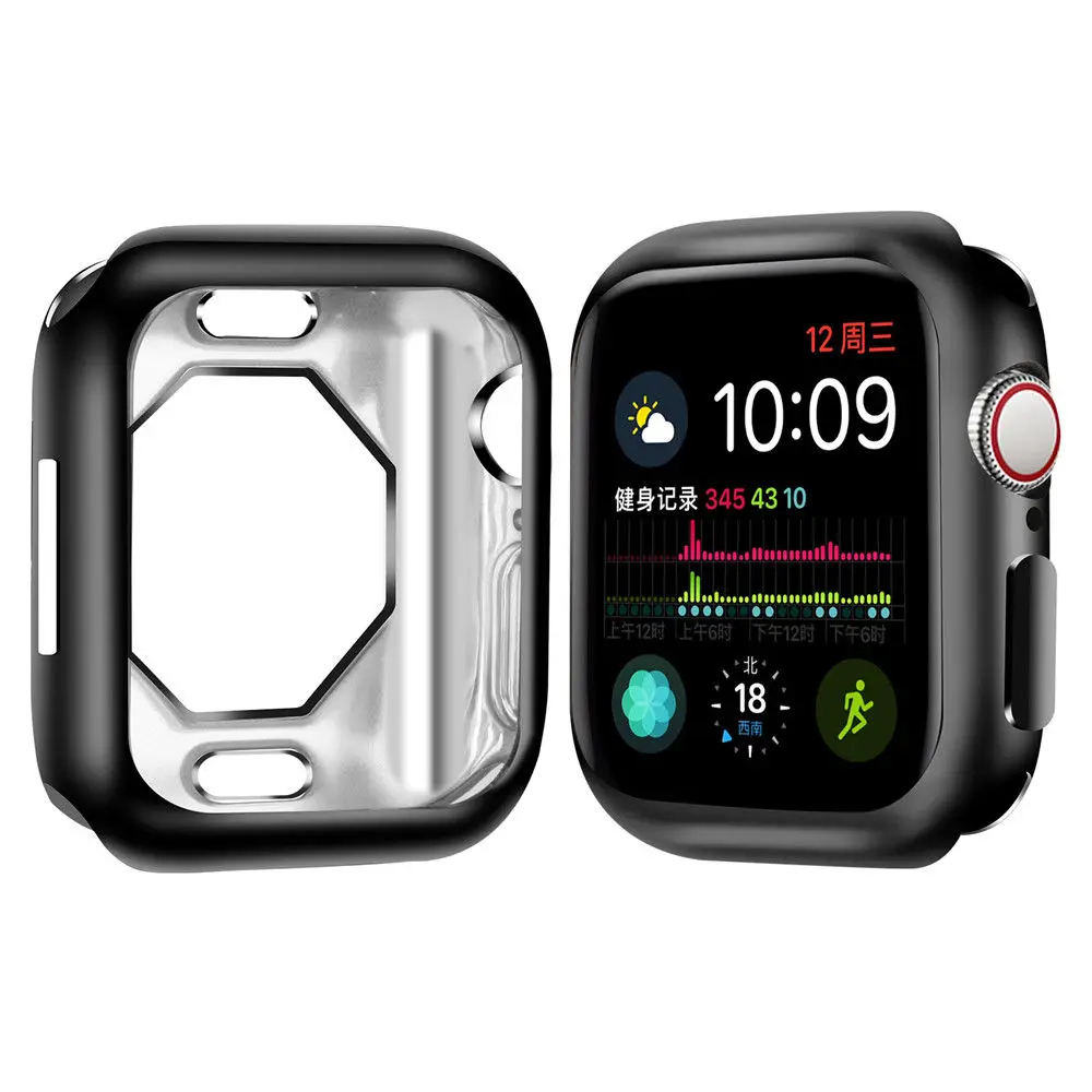 Цветной тонкий чехол для часов Apple Watch серии SE 6 5 4 40 мм 44 мягкое покрытие гибкая