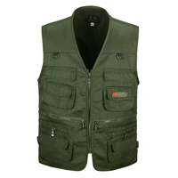spring and autumn male vest casual multi pocket quinquagenarian 100 cotton mesh vest waistcoat outerwear gilet workwear