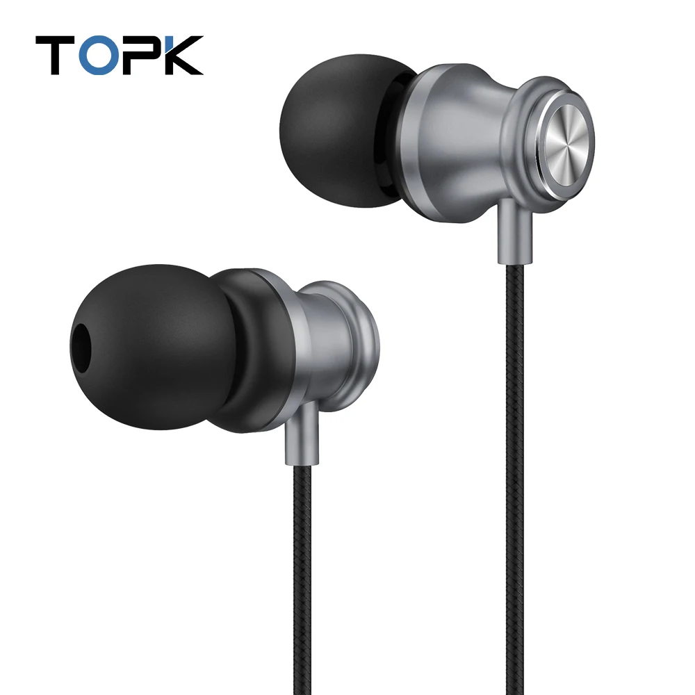TOPK F08 бас наушники-вкладыши спортивные наушники с микрофоном для iPhone Xiaomi samsung