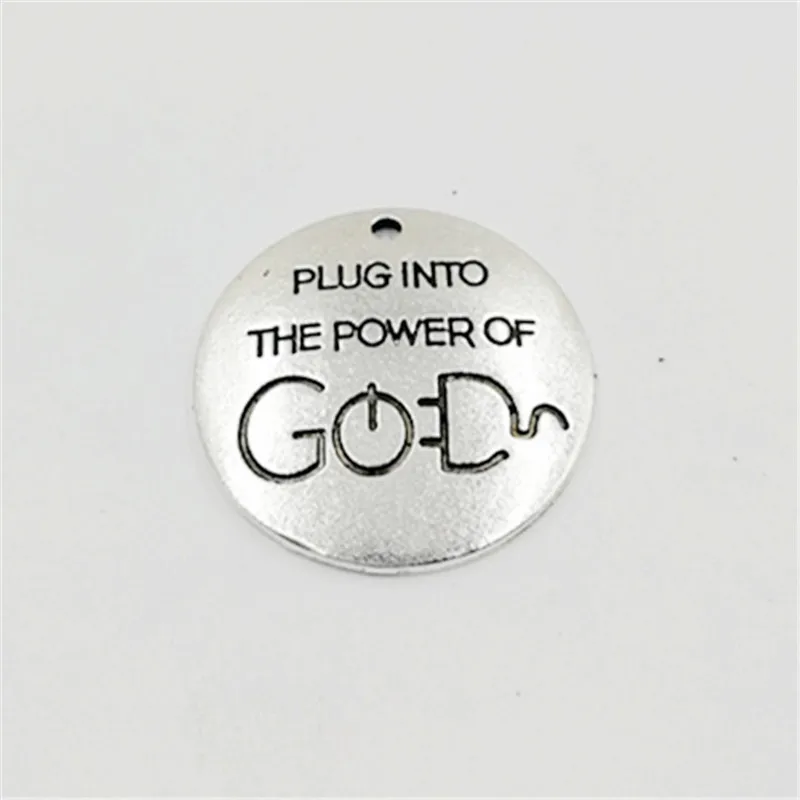 

10 шт./партия, бусины с надписью «power of god»