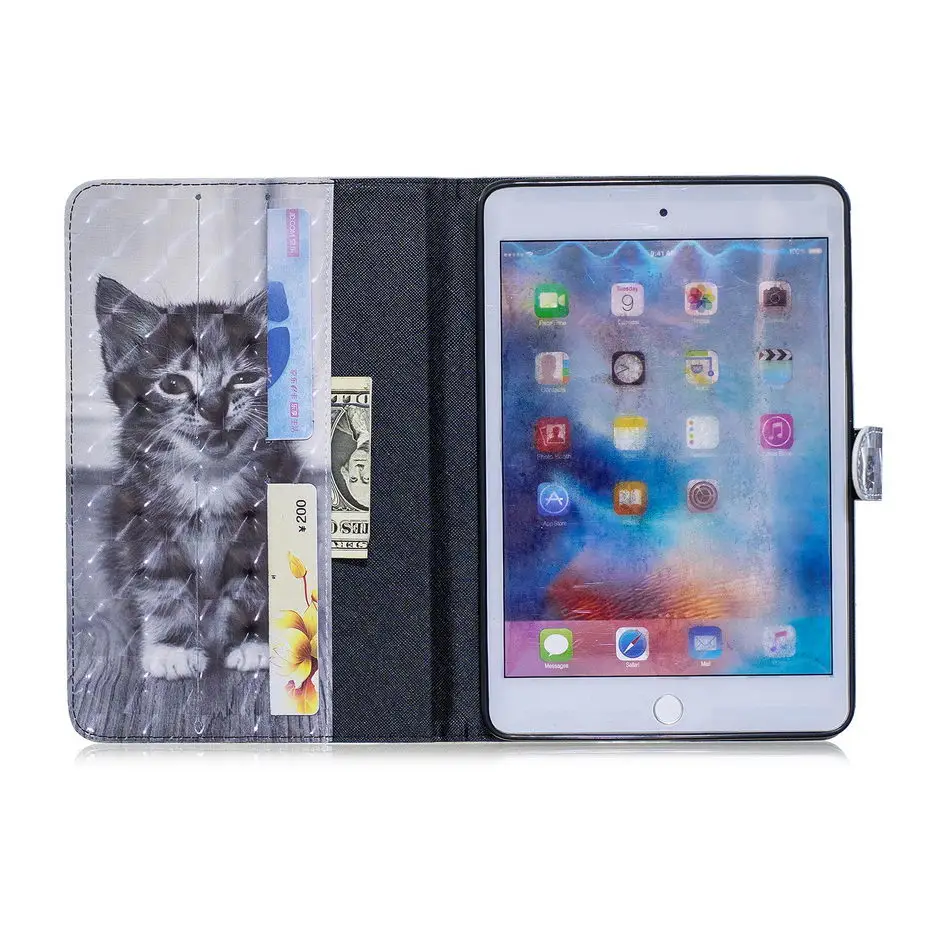 3D окрашенный PU кожаный чехол для Apple iPad Mini 4 7 9 &quotЧехол Mini4 Funda планшета с