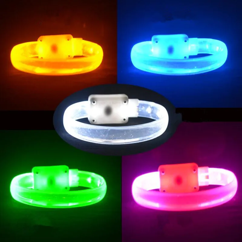 LED Glowing Flashing Wristband Blinking Bangle Bracelet Adults Glow Party wedding birthday|Сверкающие товары для