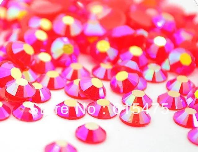 

6mm Jelly Lt.Siam AB Color SS30 crystal Resin rhinestones flatback Nail Art Rhinestones,10,000pcs/bag