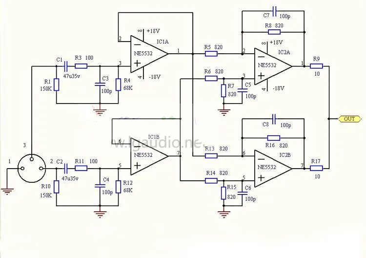 Обновленный сбалансированный XLR к несимметричному RCA Предварительный усилитель