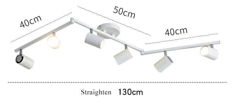 White 6 lamp Новая мода художественная трубчатая потолочная лампа регулируемый угол GU10 прожекторы фоновое освещение светильник точечное освещение лампа - Цвет корпуса: White 6 lamp