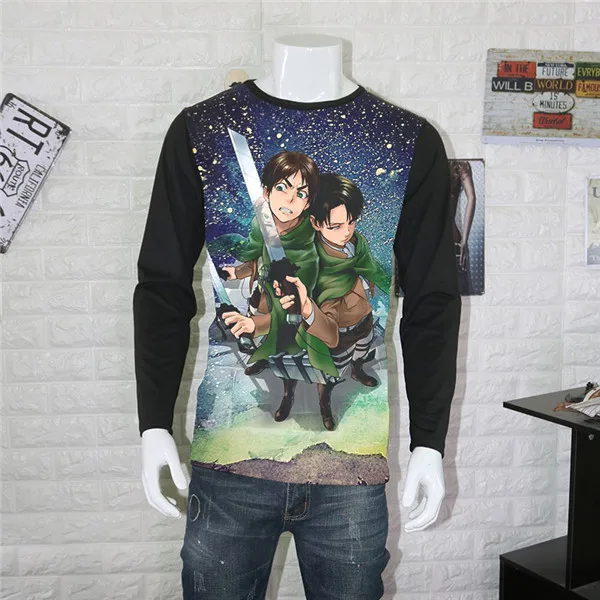 Золотой Футболка для косплея «атака на Титанов» Shingeki No Kyojin Mikasa Levi, футболки, костюмы для мужчин и женщин, летние футболки с длинным рукавом, топы - Цвет: Золотой