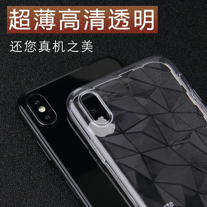 Блестящий Прозрачный чехол с алмазным рисунком для IPhone X XsMax 8 7 6 6s Plus мягкий из ТПУ
