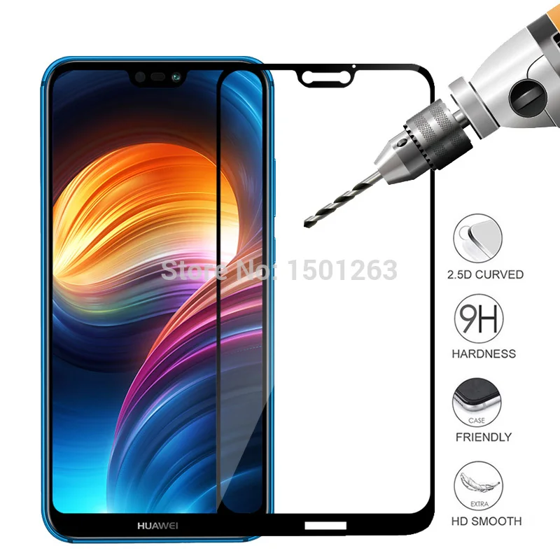Полное покрытие закаленное Стекло для huawei Y5 Y6 Y7 Y9 Prime 2018 P20 Pro Lite Nova 3 3i Экран