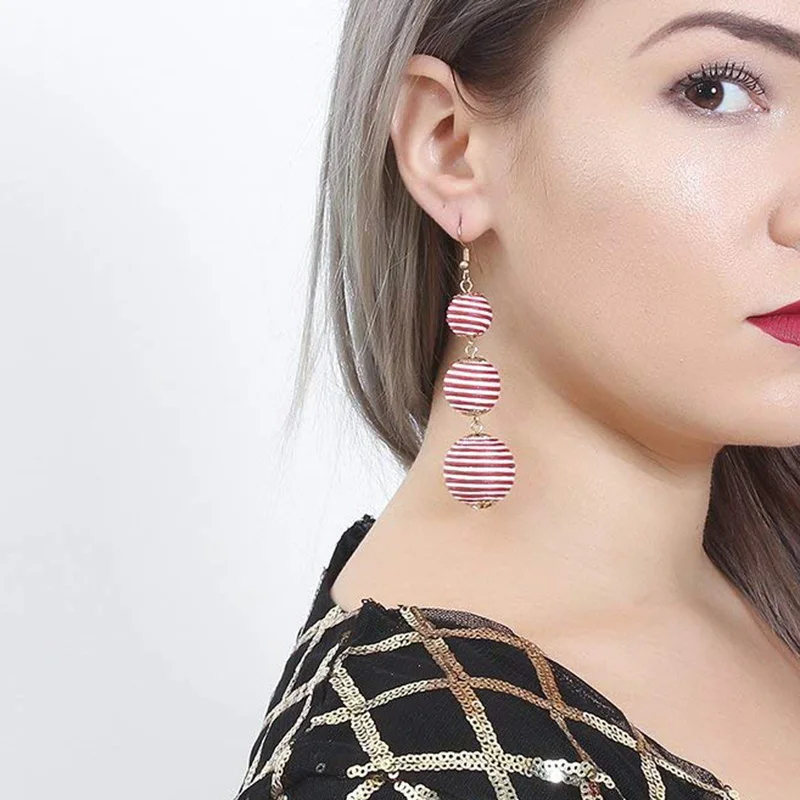 2018 Модные женские серьги аксессуары висячие с кисточками и помпоном