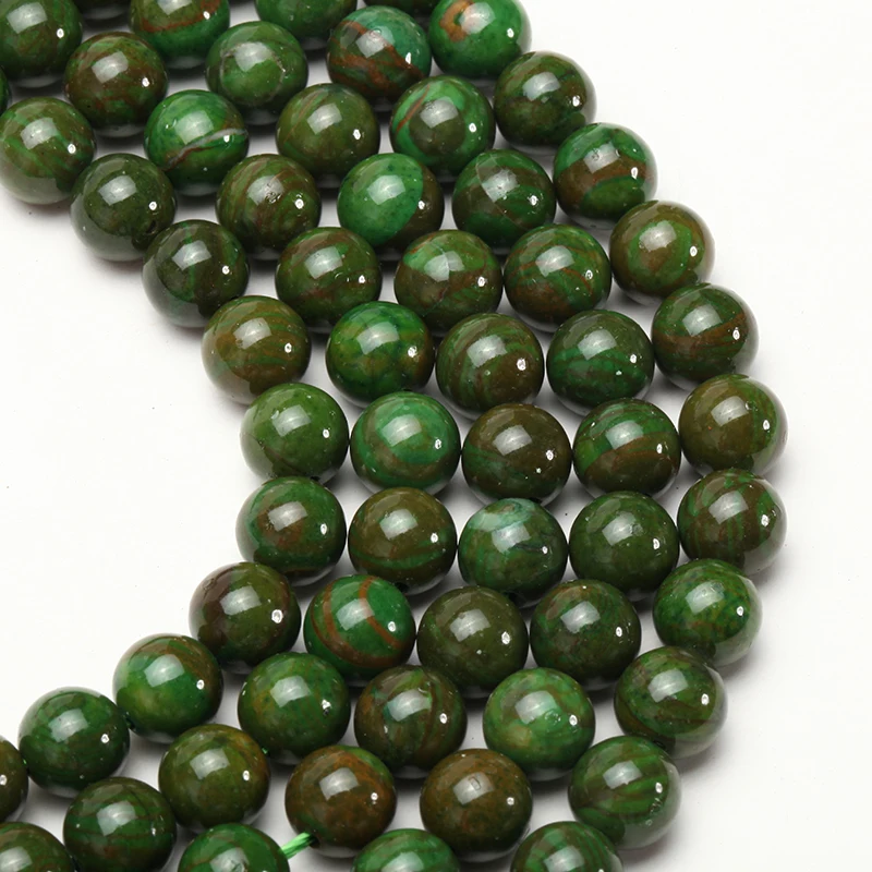 wholesale 8mm green Loose beads round natural stone Fashion men's bracelet accessories Men's bangle | Украшения и
