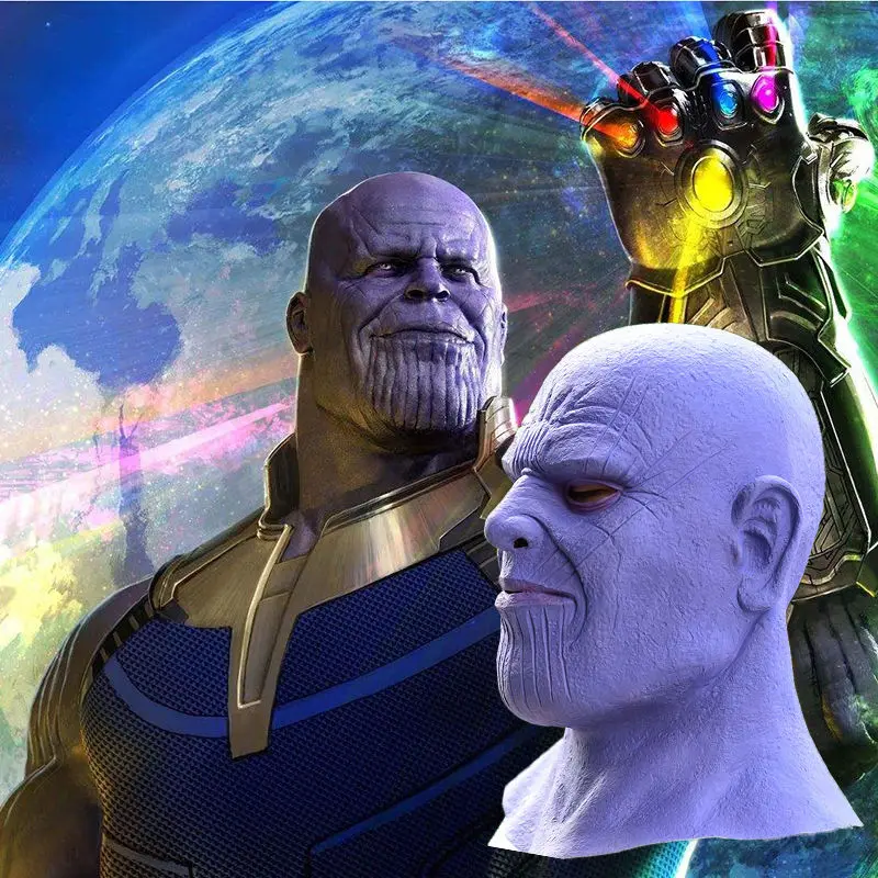 Thanos Маска супергероя Человека-паука яда, косплей, маска Человека-паука Эдварда Буллока, маска темного супергероя яда, латексная маска, Вечерние Маски на Хэллоуин - Цвет: Thanos