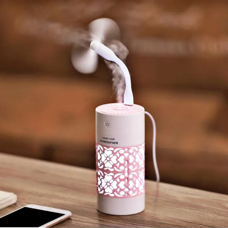 250Ml USB Ultrasonic Air Humidifier Essential Oil Aromatherapy Diffuser with Hollow Carving Colorful LED Night Light | Бытовая техника