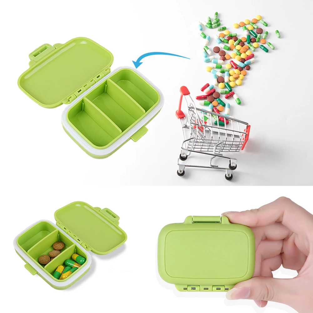 Портативный контейнер для таблеток 3 отделения|Многоразовые бутылки| |