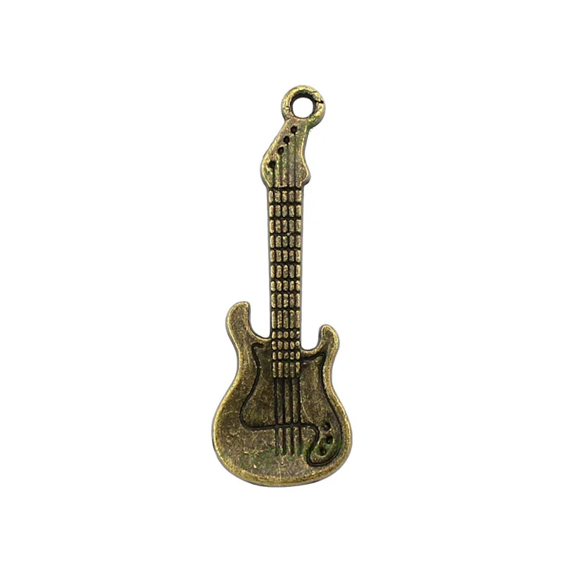 

40pcs-Antique Bronze Tone Electric Guitar Charms Pendant 41x14mm