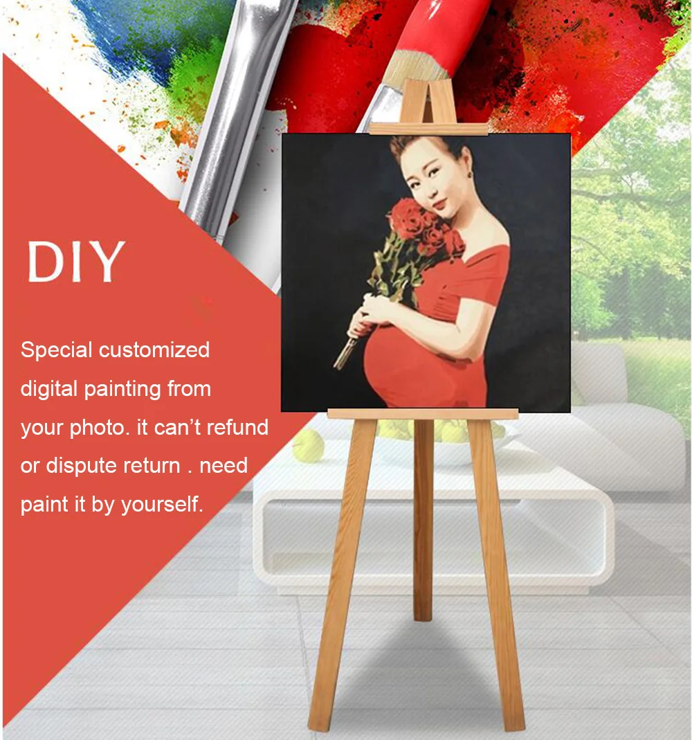 Специальные индивидуальные DIY живопись по номерам с вашей фотографии Ручной