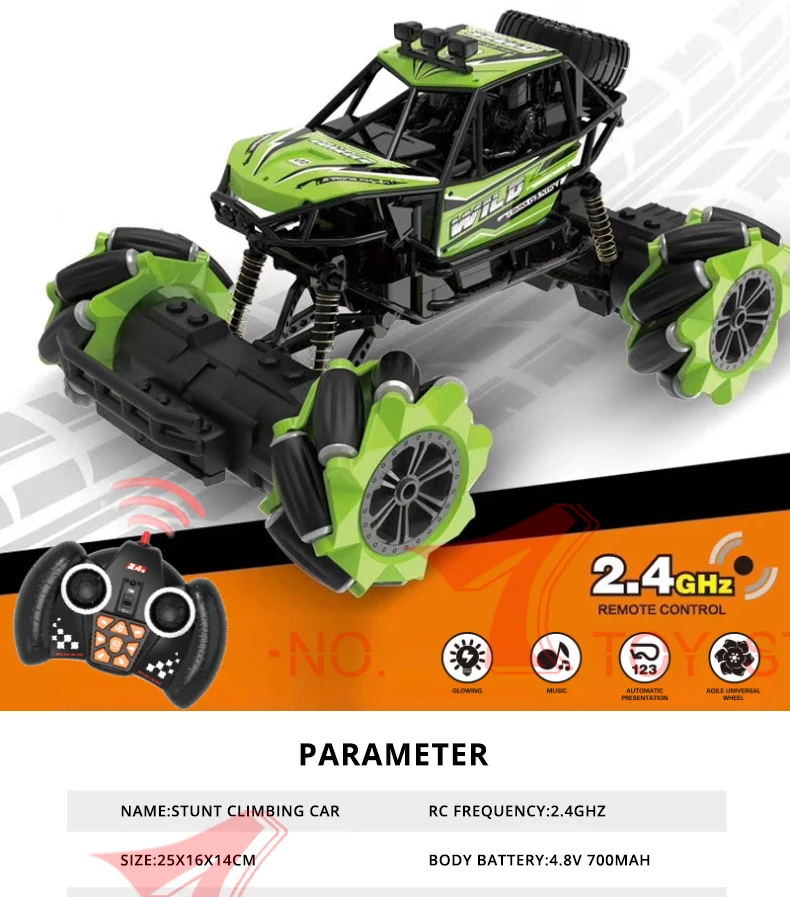 1:18 2,4G 4WD RC автомобиль электрический Радиоуправляемый автомобиль 12 каналов вождения боковой дрейф скалолазание внедорожный трюк автомобиль детские игрушки