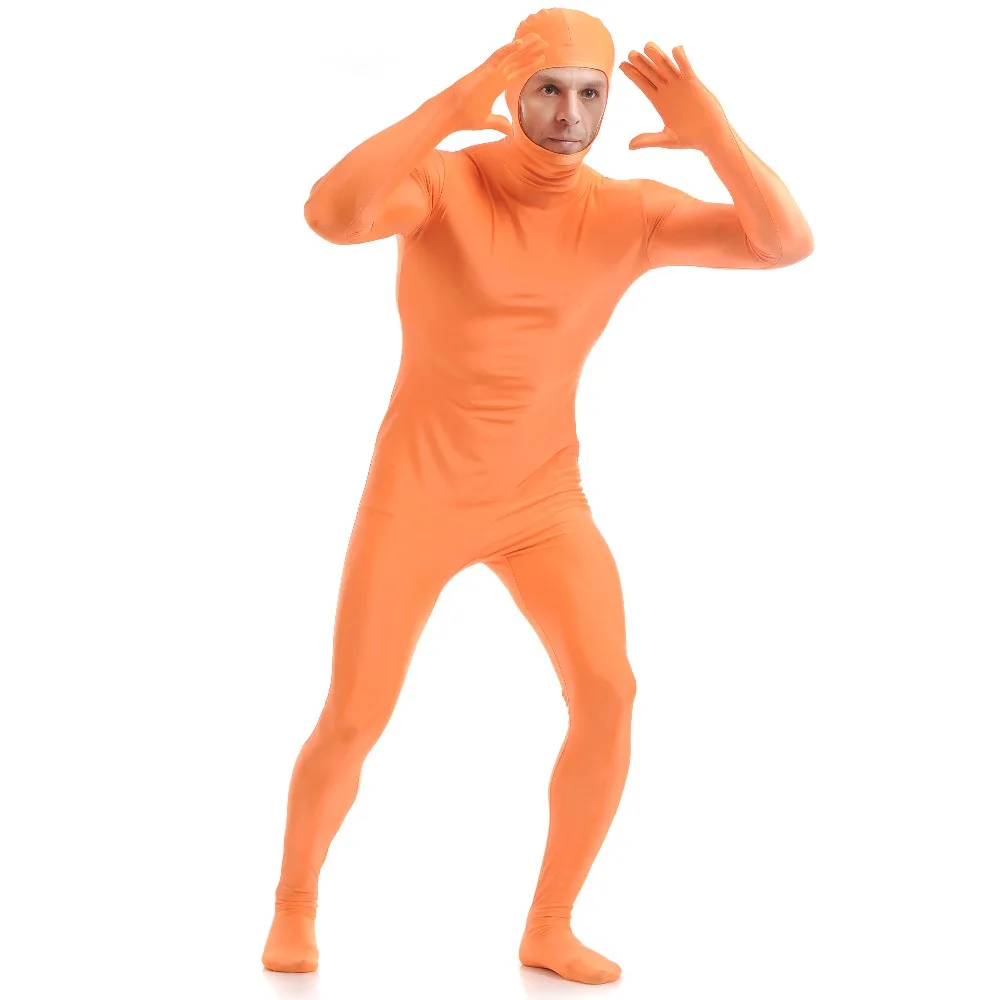 Мужской костюм Zentai нейлоновое боди из спандекса с открытым лицом и лайкры для