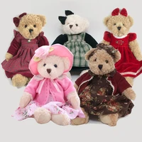 1pcs 40cm wear dress teddy bear stuffed animals plush toys dolls birthday gifts for kids teddy bear with cloth plush toys