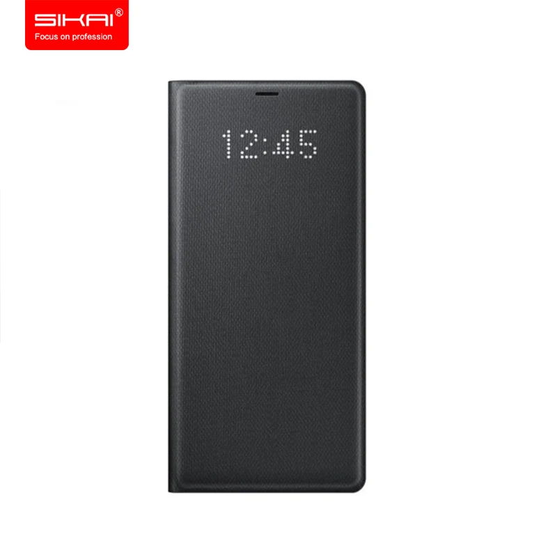 SIKAI 100% Оригинальный светодиодный Чехол книжка для samsung Note 8 умный кожаный чехол