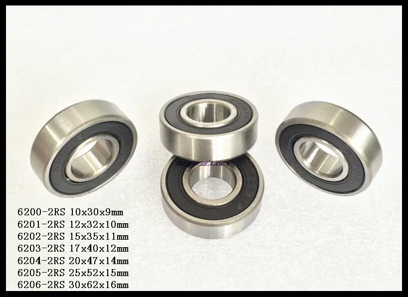 1-3 шт./лот 6200-2RS 6201-2RS 6202-2RS 6203-2RS 6204-2RS 6205-2RS резиновый герметичный шариковый