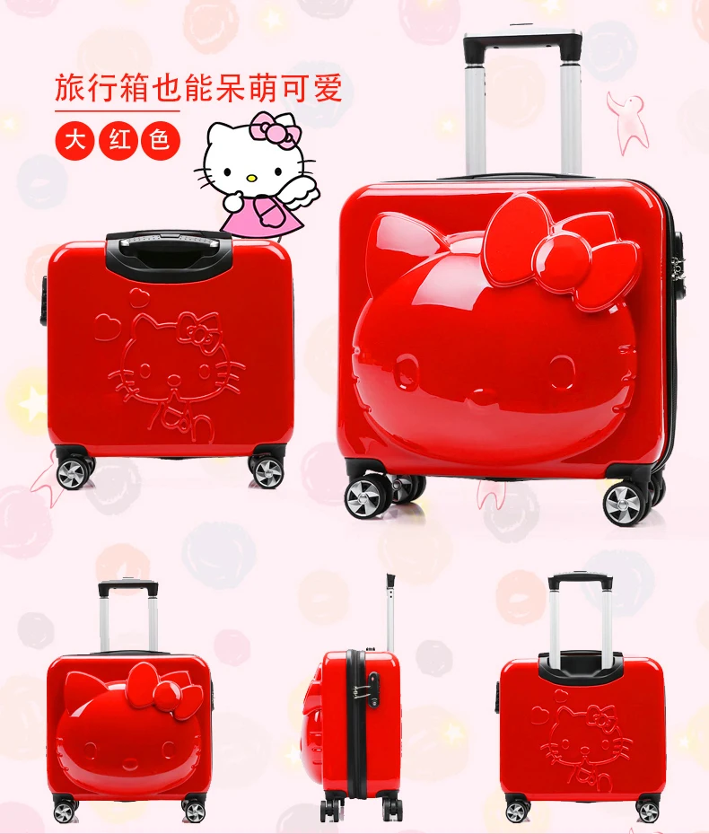 Детские комплекты чемоданов hello kitty розовый багаж на колесиках для девочек и мальчиков подарок для детей школьная сумка на колесиках с героями мультфильмов