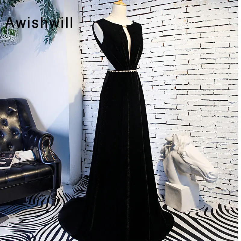 Недорогое черное торжественное платье для вечеринки без рукавов с прозрачным