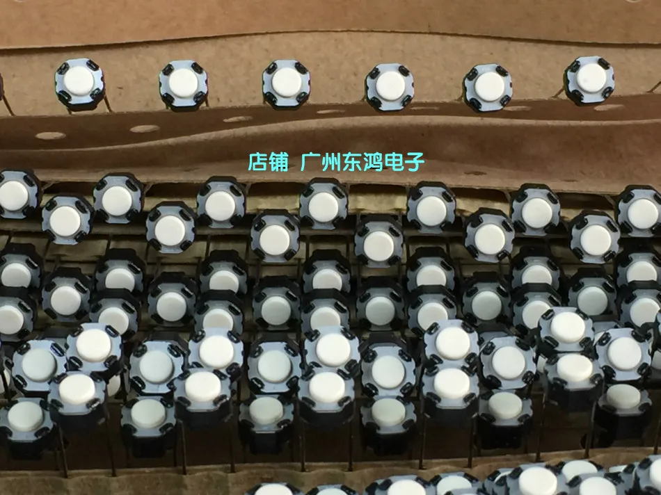 

20 шт./лот EVQ11G04M 6*6*4,3 сенсорный выключатель, двухфутовая круглая головка, белая кнопка 2 фута