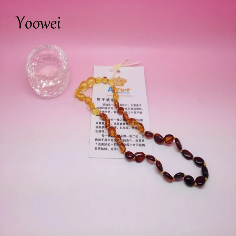 Янтарное ожерелье Yoowei Bean для ребенка Заводские бусины в форме оливы уникальный