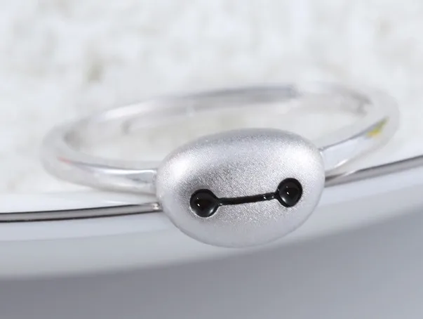 Серебряное кольцо Baymax Big Hero регулируемое в подарочной коробке размер 7 (США) с