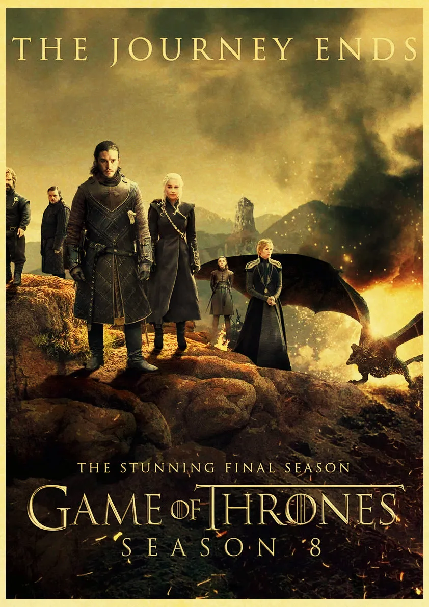 E144 Игра трона GOT Сезон 8 Джон Сноу постер фильмов в стиле винтаж для дома гостиной спальни настенный Декор печатная Картина Настенная живопись - Цвет: E144