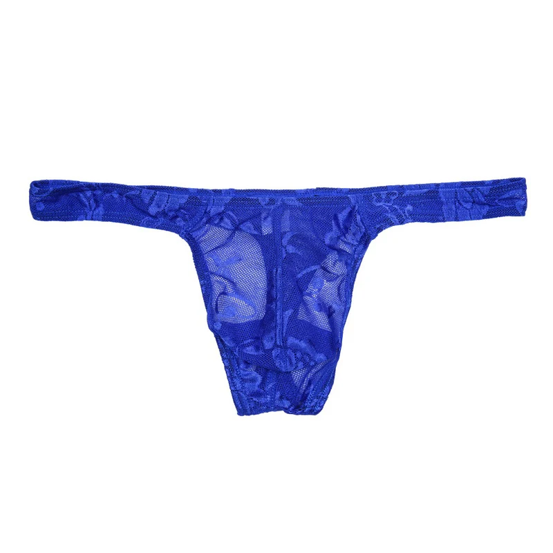 Мужские кружевные прозрачные стринги G String нижнее белье с Т образным ремешком для