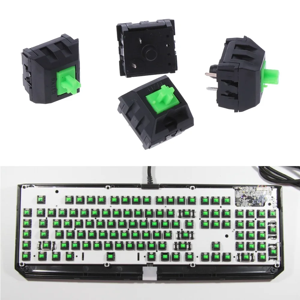 4 шт. зеленые переключатели оси для Razer игровая механическая клавиатура Cherry MX 3pin
