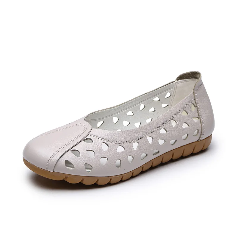 

Women Summer Shoes Breathable Soft Flats Slip On Loafers Ladies Ballet Flats Real Leather Shoes Women Casual Shoes Flat With