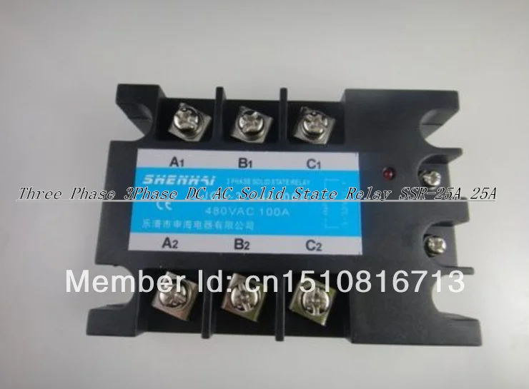 Трехфазный 3 фазный постоянный ток твердотельный релейный SSR 25A 25A|solid state relay|state