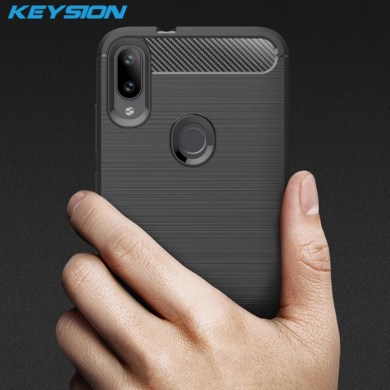 KEYSION чехол для телефона Xiaomi Play из углеродного волокна Мягкий ТПУ силиконовый