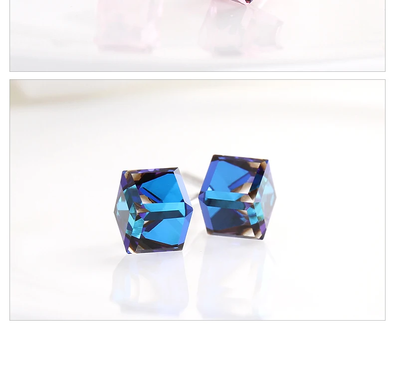 Warme Farben, 925 пробы, серебряные женские серьги, хорошее ювелирное изделие, простой маленький кубик, Кристальные серьги-гвоздики для девочек, Brincos