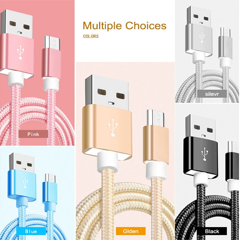 for xiaomi micro usb cable Nylon 2A fast charging sync data xiao mi 1s/2s/3s/4s Redmi 1s/2s/3s/3X/4X/Note/2/3/4/4X | Мобильные
