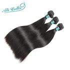 Индийские прямые волосы ALI GRACE, пупряди человеческих волос неповрежденной направленности, 10-28 дюймов, натуральный цвет, бесплатная доставка, 3 шт.