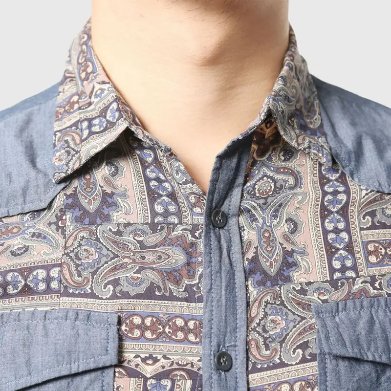 Мужская рубашка с длинным рукавом в готическом стиле|shirt male|shirt workmens ethnic |