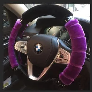Плюшевый чехол для руля теплый нескользящий демпфирующий зимой|plush steering wheel