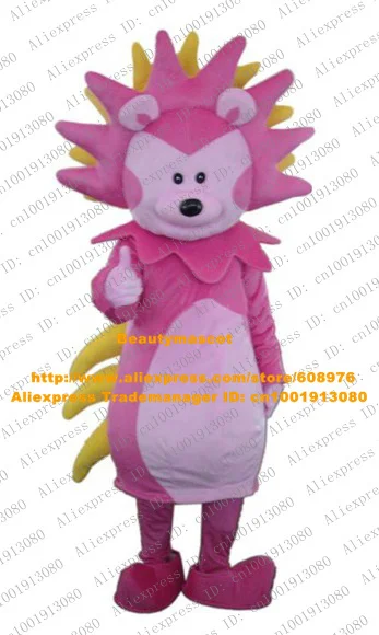 Необычные розовый ежа костюм талисмана Mascotte Hedgepig с большой черный нос счастливое